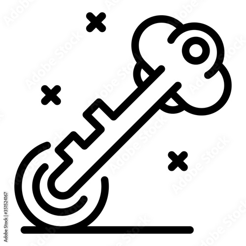 Police safe key icon. Outline police safe key vector icon for web design isolated on white background
