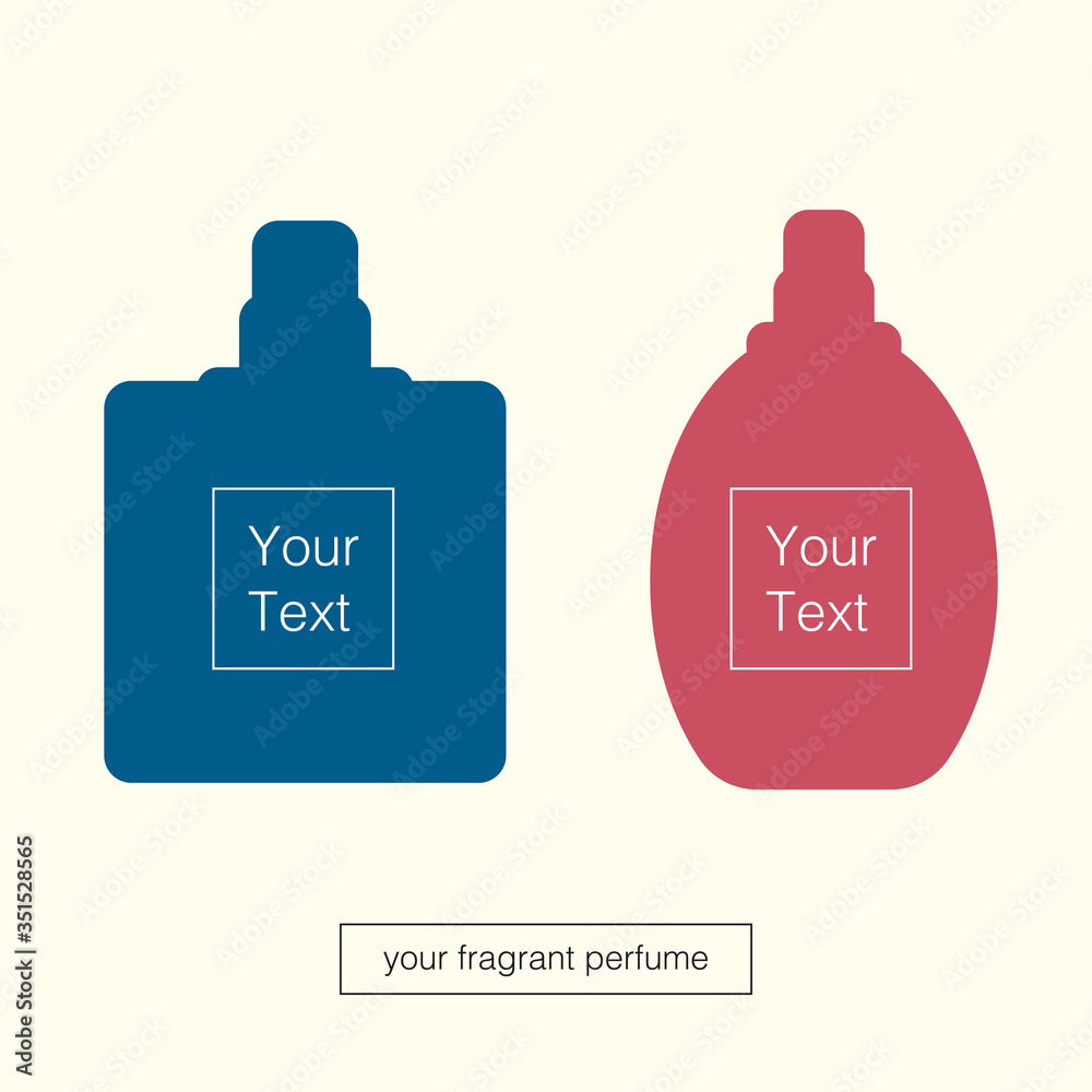 Naklejka premium Icons of perfume bottles. Spray