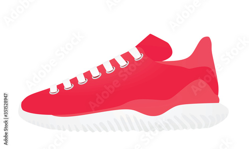 Red canvas sneaker. vector illustration