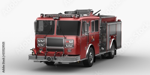 3d rendering of a fire truck