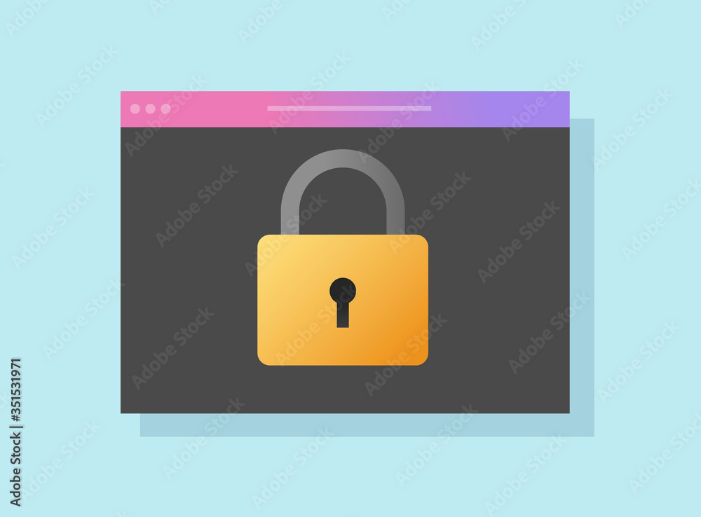 Secure ssl website page online access icon or internet web lock protection technology symbol vector flat cartoon, illustration of digital privacy padlock secured connection in browser modern image Secure ssl website page online access icon or internet web lock protection technology symbol vector flat cartoon, illustration of digital privacy padlock secured connection in browser modern image