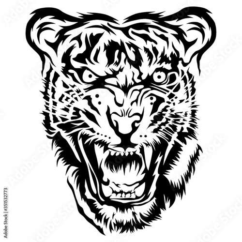 Tiger head tattoo design.