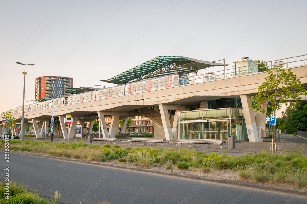 Modern subway station in Rotterdam-Nesselande, Netherlands