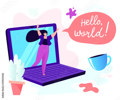 Digital detox - concept vector illustration. An idea of gadget disconnecting, healthy lifestyle, escape from internet and digital media addiction.