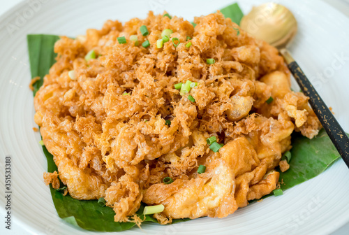 Thai style ball crab omelette, Popular Thai food
