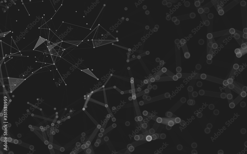 Abstract background. Molecules technology with polygonal shapes, connecting dots and lines. Connection structure. Big data visualization. Abstract background. Molecules technology with polygonal shapes, connecting dots and lines. Connection structure. Big data visualization.