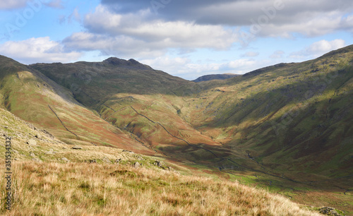 Summit of Little Hart Crag, High Bakestones, Red Screes from below High Pike with Scandale Beck below in the Lake District. © Duncan Andison