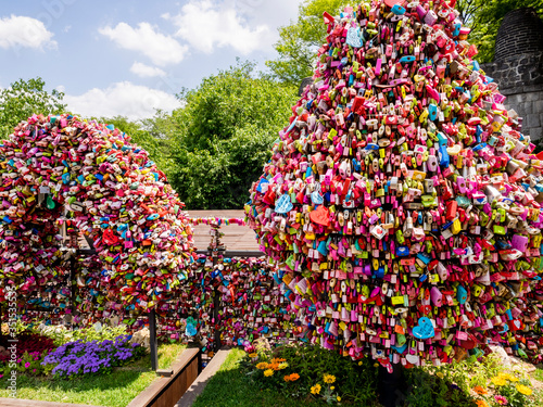 Colorful love padlocks, Seoul, Namsan Park, South Korea
