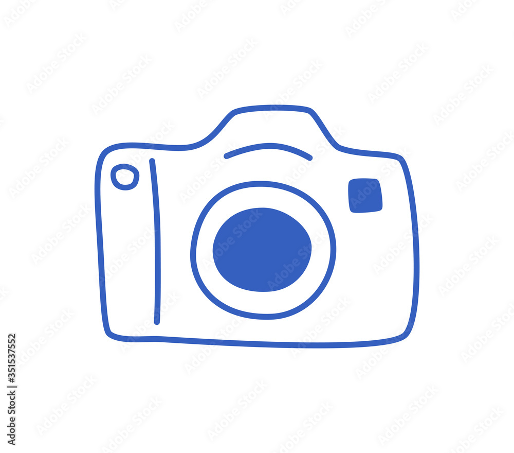 Vector illustration of the camera icon. Linear character with a thin outline isolated on white. Vector illustration of the camera icon. Linear character with a thin outline isolated on white.