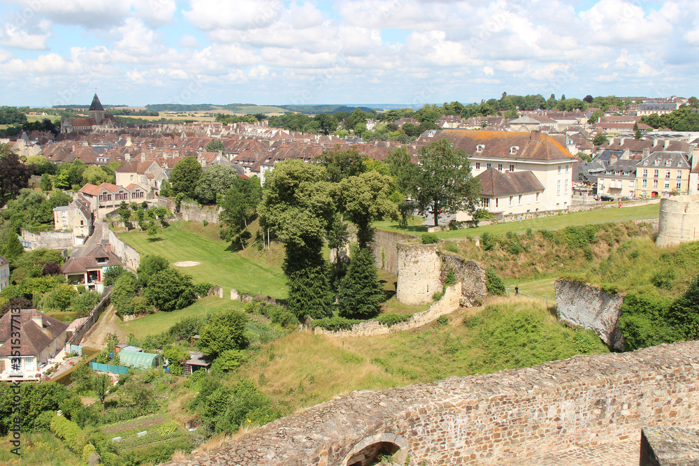 rampart and city of falaise (normandy - france)