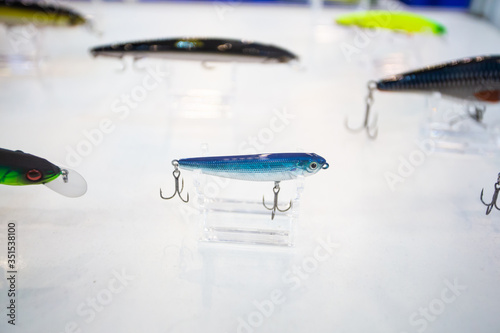 Close up photo with selective photo of trolling bait for fishing