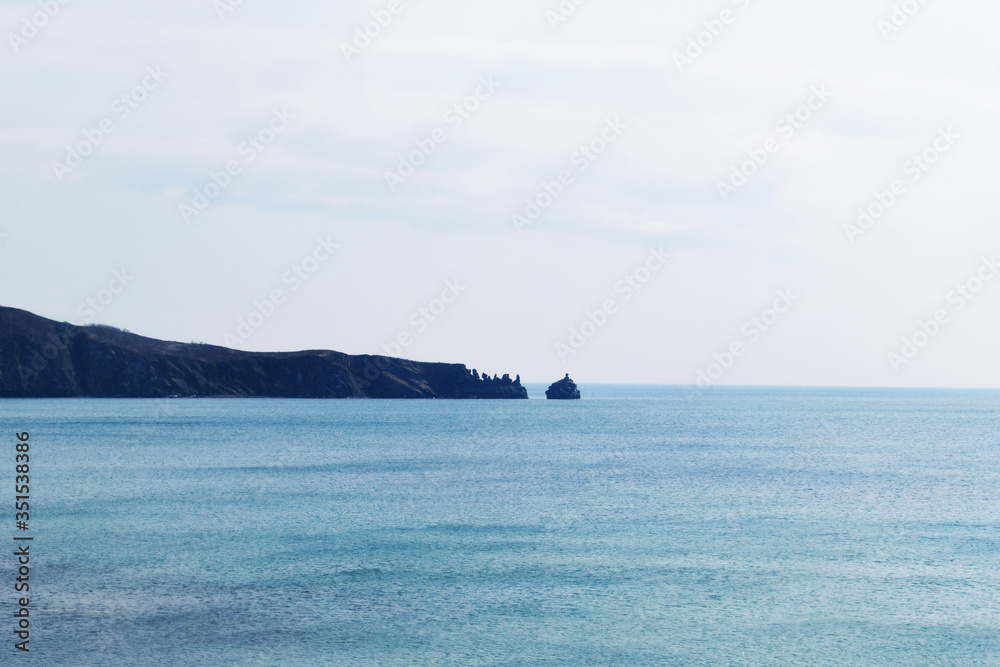 Rocky coast on Russian island. Vladivostok, Russia Rocky coast on Russian island. Vladivostok, Russia
