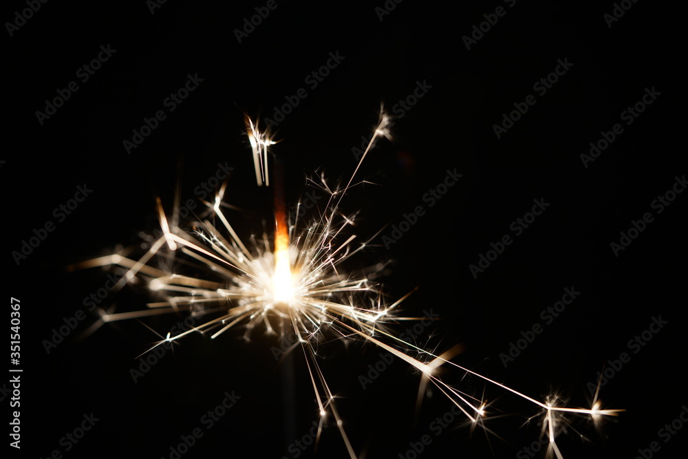 sparklers on a black background