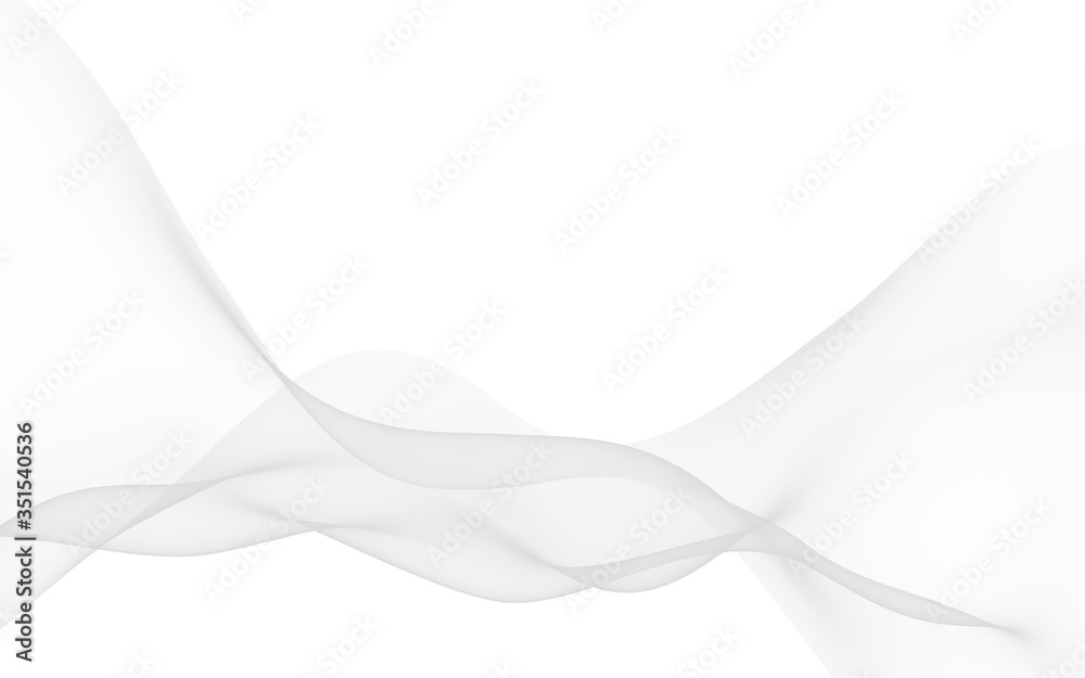 White abstract background. Fluttering white scarf. Waving on wind white fabric. 3D illustration White abstract background. Fluttering white scarf. Waving on wind white fabric. 3D illustration