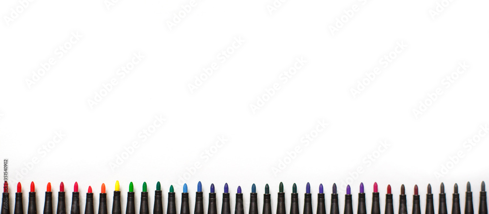 A set of markers with a large number of shades and halftones on a white background with space for text. A set of markers with a large number of shades and halftones on a white background with space for text.