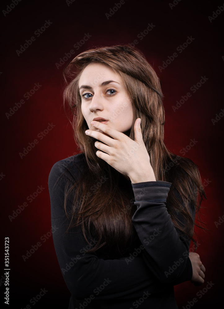 Portrait of a young emotional woman Portrait of a young emotional woman