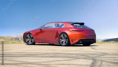 3D rendering of a brand-less generic car in studio environment   © Andrus Ciprian