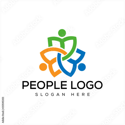 logo design vector education and simple and elegant people