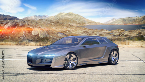 3D rendering of a brand-less generic car in studio environment   © Andrus Ciprian