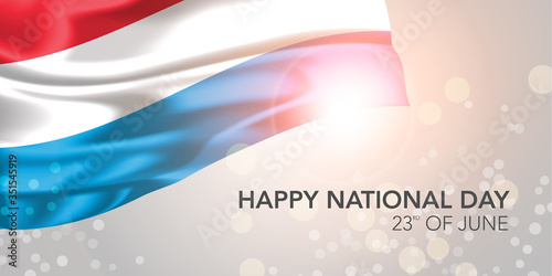 Luxembourg happy national day vector banner, greeting card