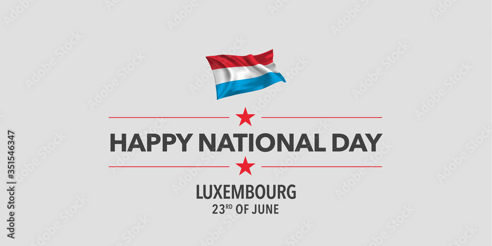 Luxembourg national day greeting card, banner, vector illustration