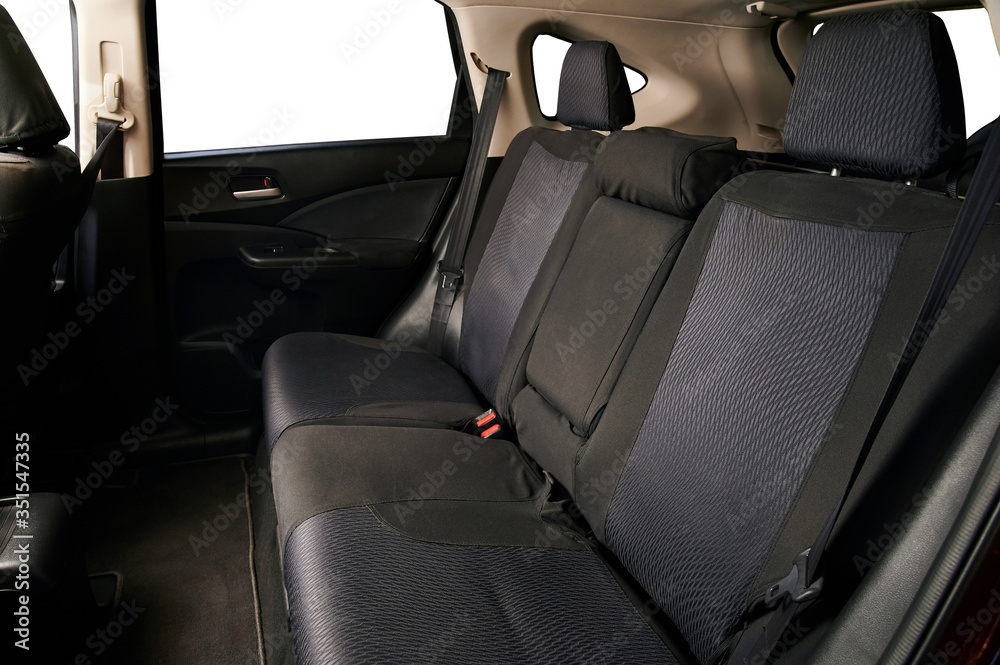 Clean back seat of modern SUV