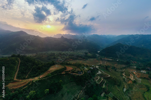 typical Vietnamese landscape in spring at Dragon-Back Panorama