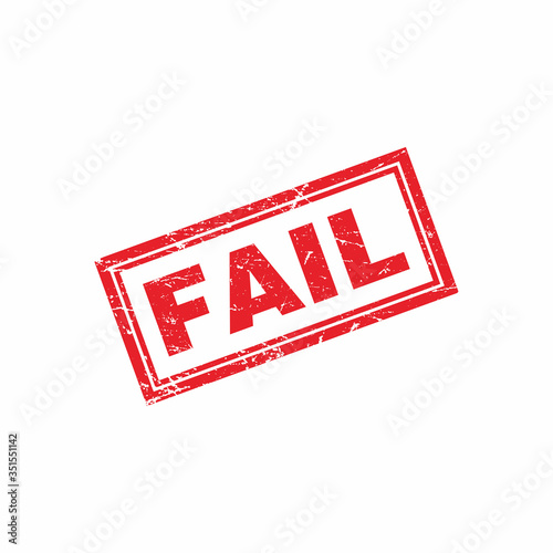 Abstract Red Grunge Fail Rubber Stamps Sign Vector, Red Grunge Fail Seal, Mark, Label Design Template