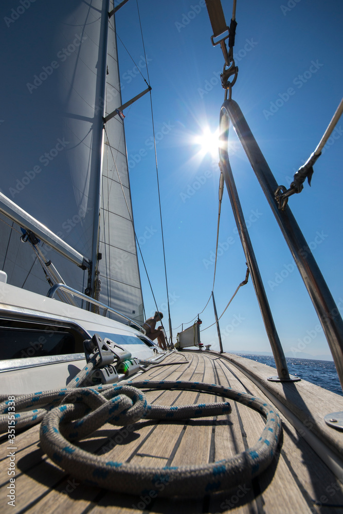 Obraz premium Sailing in the adriatic sea on Croatian coast