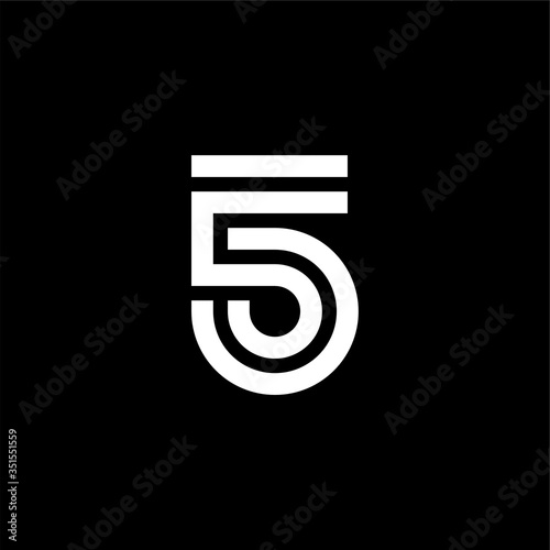 Vector Double Line Alternative Logo Number 5