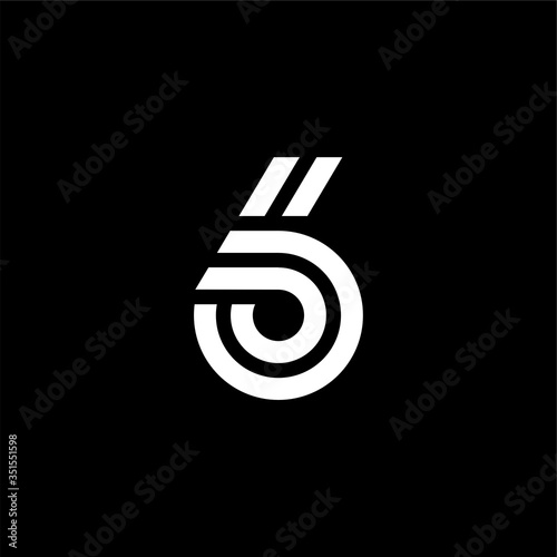 Vector Double Line Alternative Logo Number 6