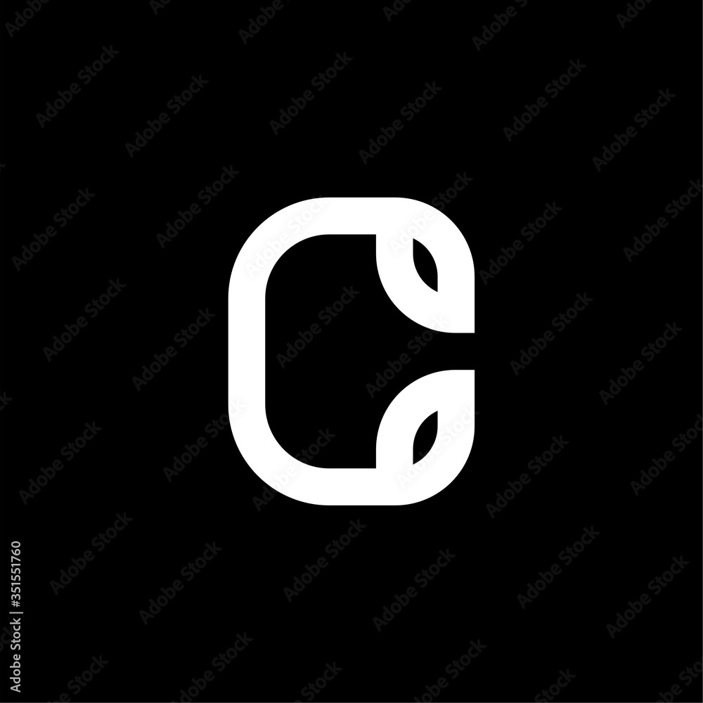 Vector Geometric Leaf Letter Design C Vector Geometric Leaf Letter Design C