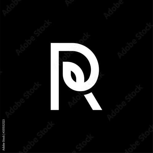 Vector Geometric Leaf Letter Design R