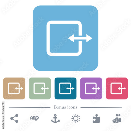 Adjust item width flat icons on color rounded square backgrounds
