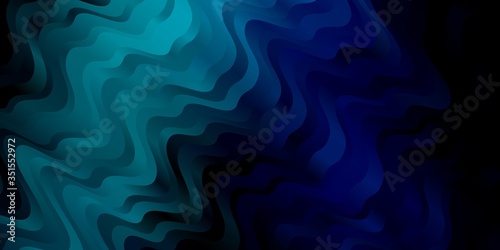 Dark BLUE vector background with lines. Colorful illustration in circular style with lines. Pattern for ads, commercials.