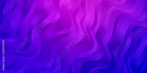 Light Pink, Blue vector template with curved lines. Illustration in abstract style with gradient curved.  Template for cellphones.