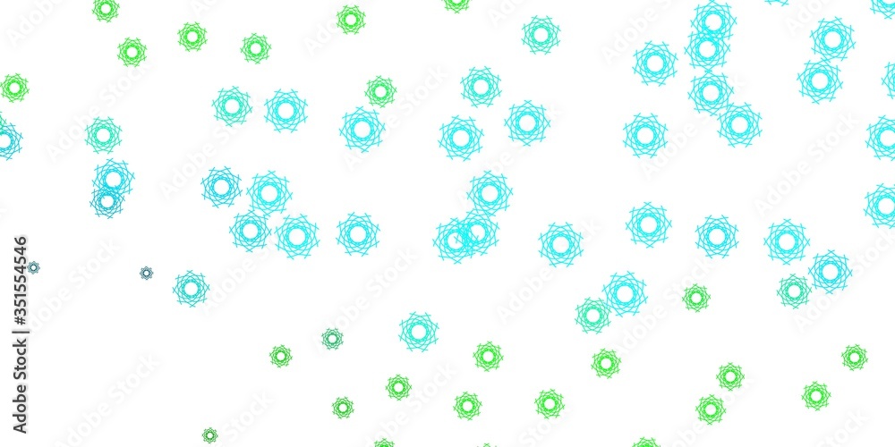 Light Blue, Green vector backdrop with chaotic shapes.