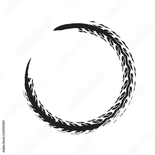 Tire track circle grunge frame