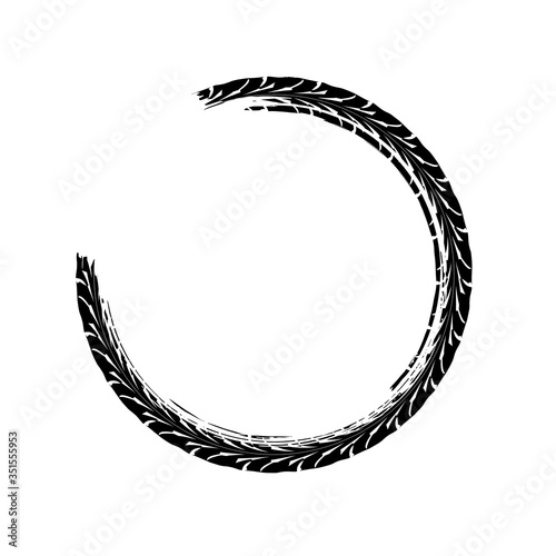 Tire track circle grunge frame