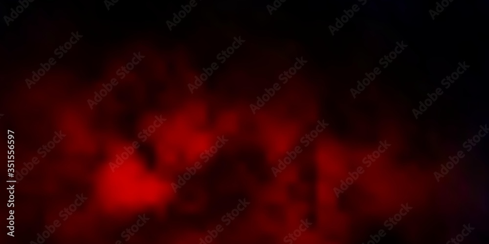 Dark Red vector background with clouds. Abstract colorful clouds on gradient illustration. Pattern for your booklets, leaflets.