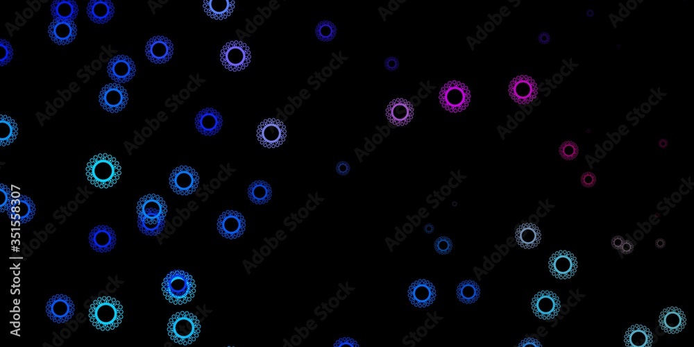 Dark pink, blue vector texture with disease symbols. Dark pink, blue vector texture with disease symbols.