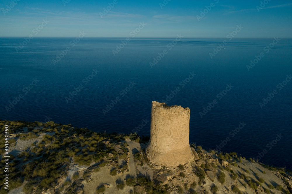 Torre del Barranc d'Aigües, The Aguas or Reixes tower, It was built in the 16th century on the hill of Rejos, El Campello, Alicante province, Spain