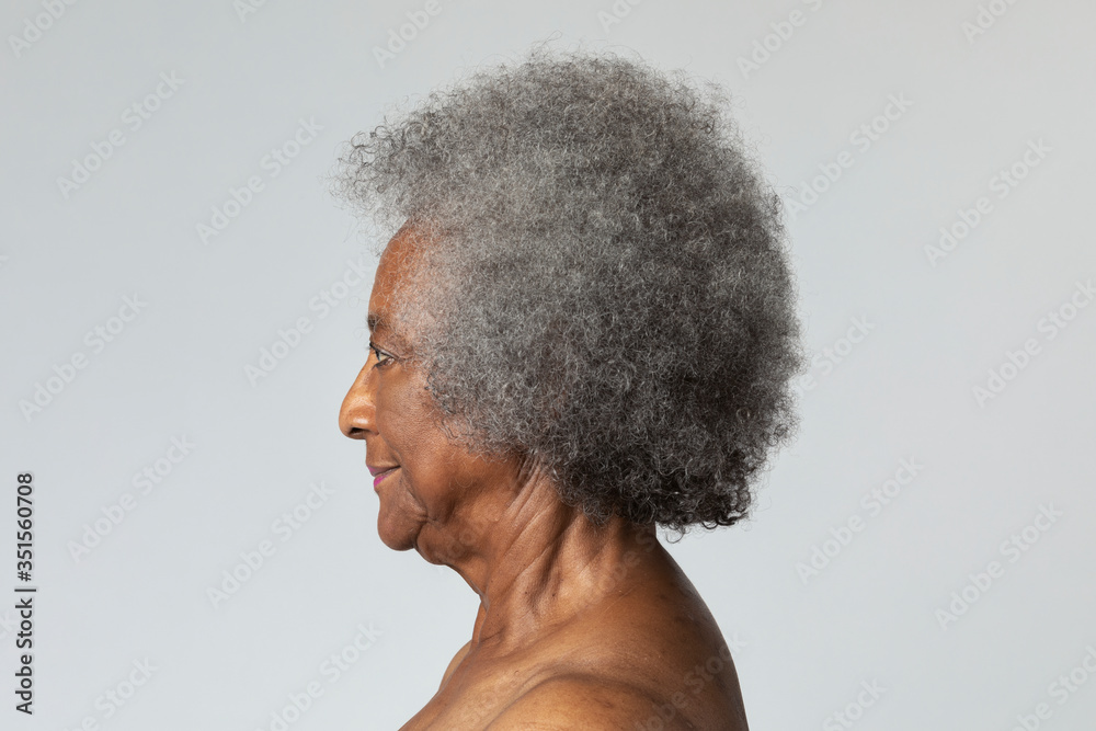 Senior African American woman in profile Senior African American woman in profile