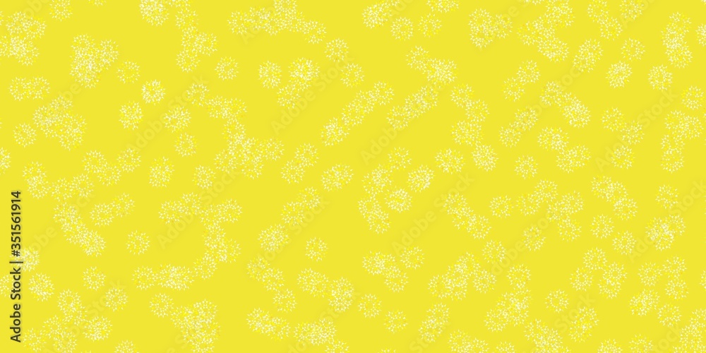 Light yellow vector doodle pattern with flowers. Light yellow vector doodle pattern with flowers.