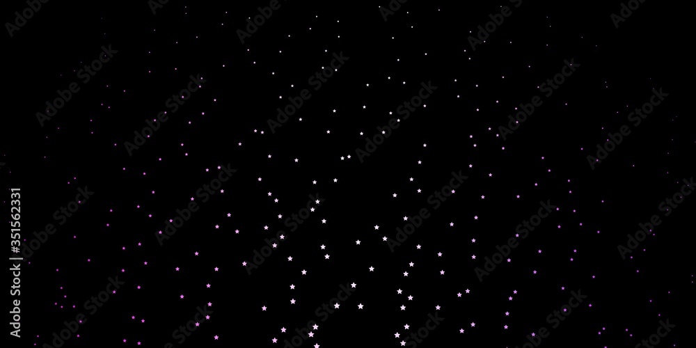 Dark Purple, Pink vector pattern with abstract stars. Decorative illustration with stars on abstract template. Best design for your ad, poster, banner.