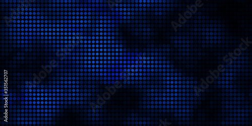 Dark BLUE vector layout with circle shapes. Glitter abstract illustration with colorful drops. Pattern for business ads.
