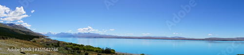 panorama view of the lake pukaki, new zealand