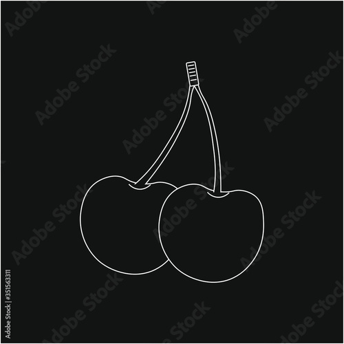 cherries fruit. illustration for web and mobile design.