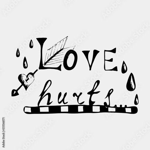  Modern love hurts, great design for any purposes. Broken heart.