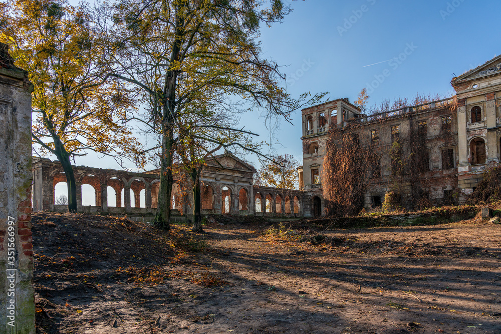 Castle ruin in Slawikau, Poland